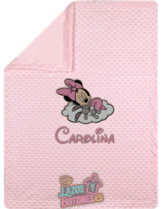 MANTA PERSONALIZADA - MINNIE NUBE Y NOMBRE