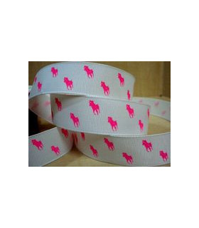  Ralph Lauren blanco/fucsia 22mm | Cinta grosgrain