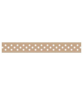  Grosgrain Lunares camel/blanco 9mm