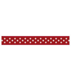  Grosgrain Lunares rojo/blanco 9mm