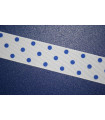  Lunares grandes blanco/azul 22mm
